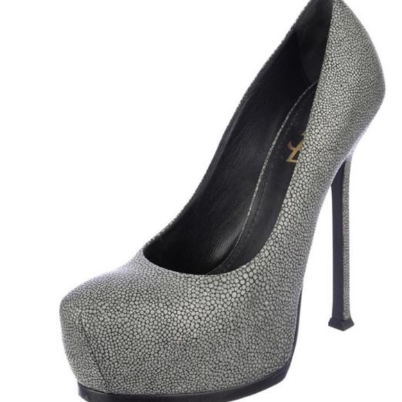Saint Laurent Grey Tribute Two Pumps - Picture 1 of 7